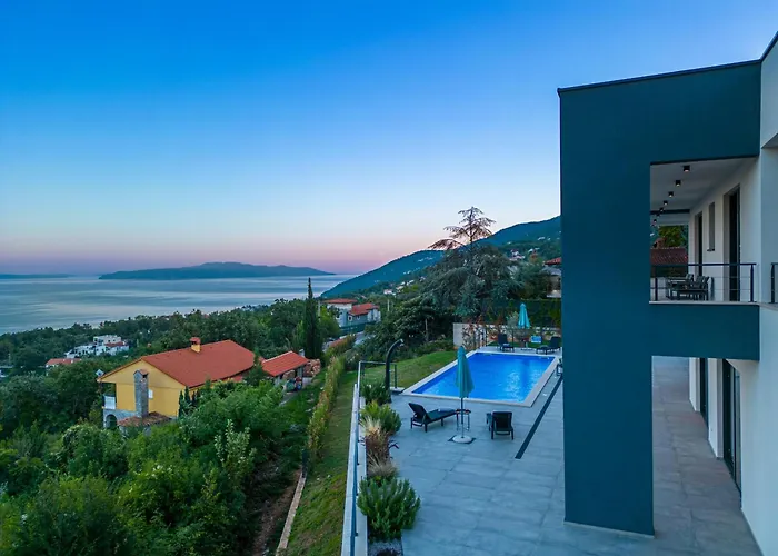 Ziganto With A View Of The Kvarner Bay Villa Opatija