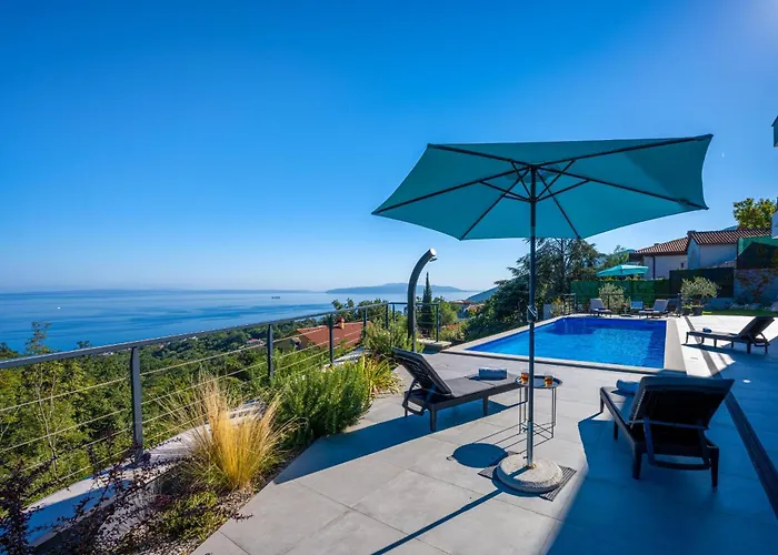 Vila Ziganto With A View Of The Kvarner Bay *