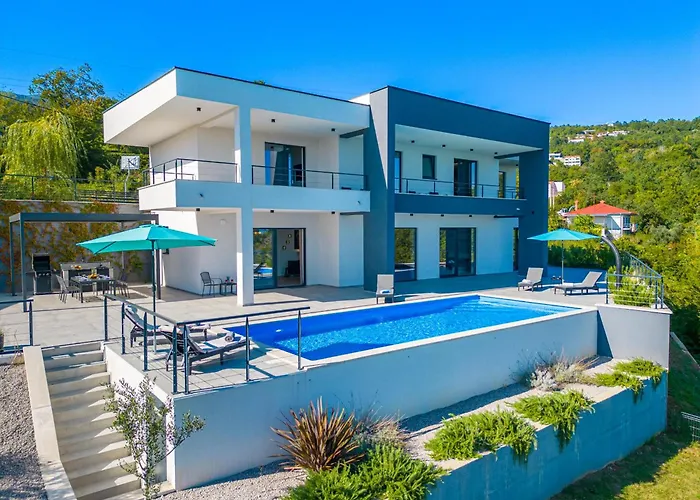 Villa Ziganto With A View Of The Kvarner Bay